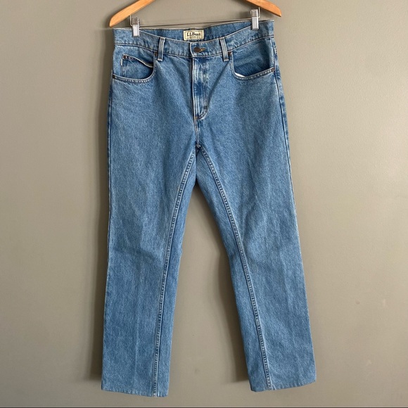 L.L. Bean Mens Light Wash Standard Fit Straight Leg Denim Jeans Size 33x30 - Picture 1 of 7